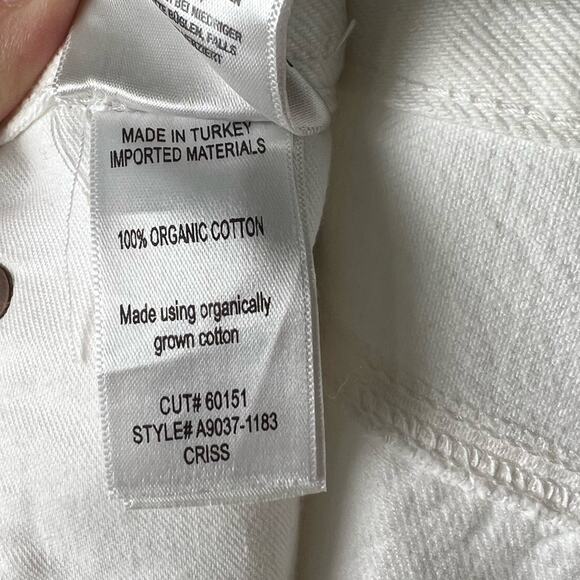 Agolde Criss Cross High Rise Straight Leg Organic Cotton White Jeans 32 - Picture 8 of 8